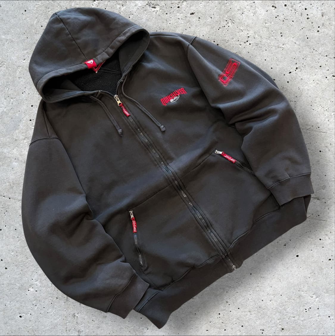 [XL] 90s 퀵실버 빈티지 빅로고 블랙 후드집업 D597 상품이미지2