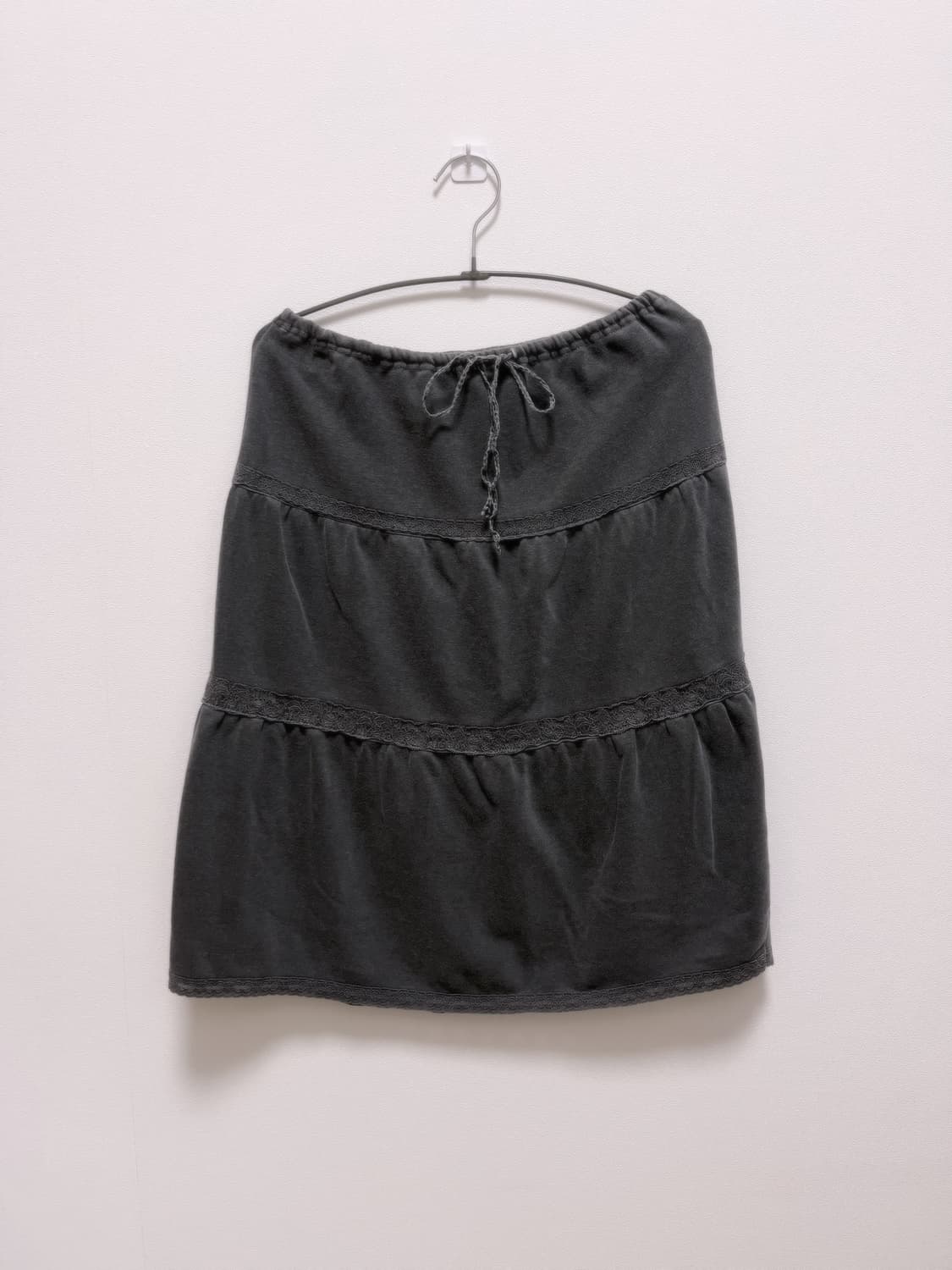 챠콜 모리 레이스 미디 스커트 상품이미지1