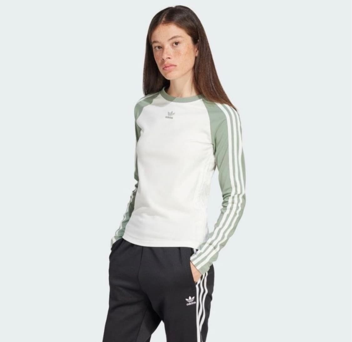 아디다스 슬림핏 셔링 롱슬리브 트레이스 그린 L 상품이미지1