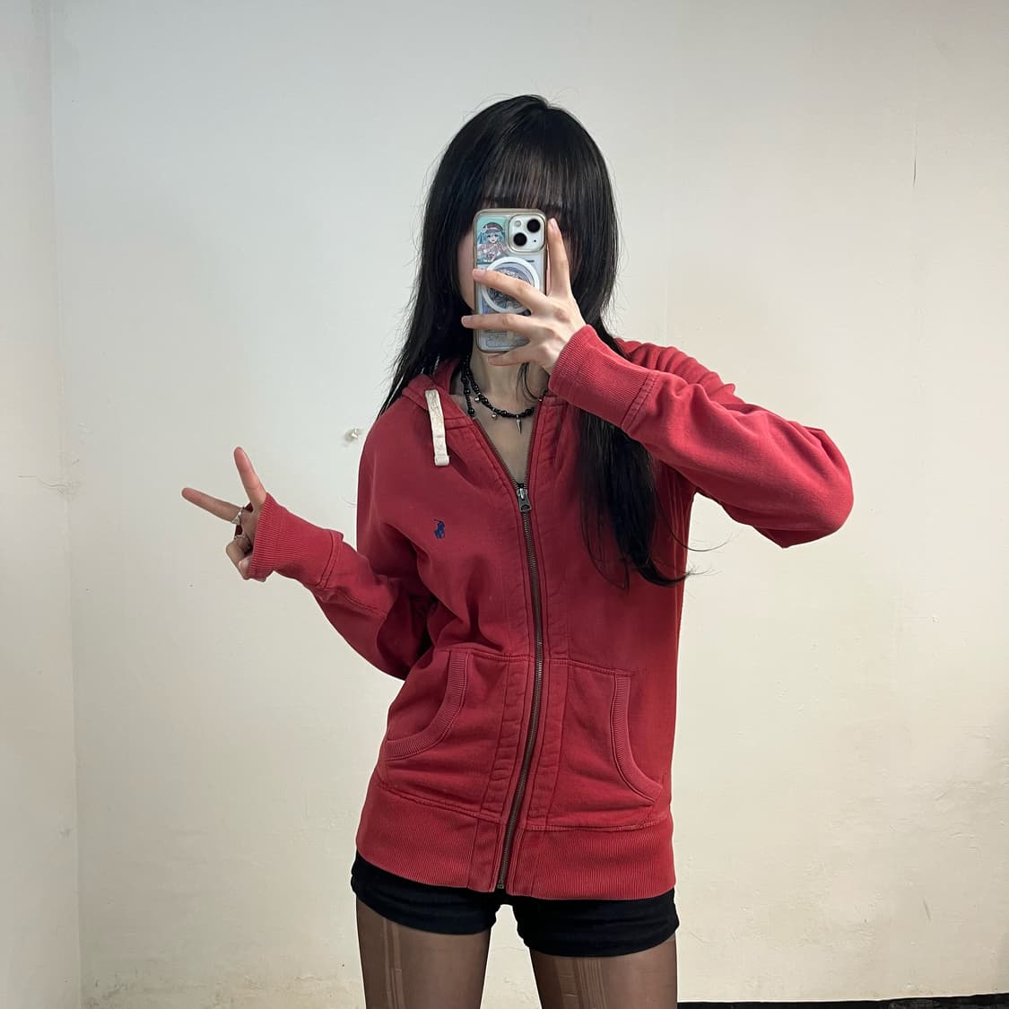 Polo coral thermal hoodie zip-up 상품이미지2