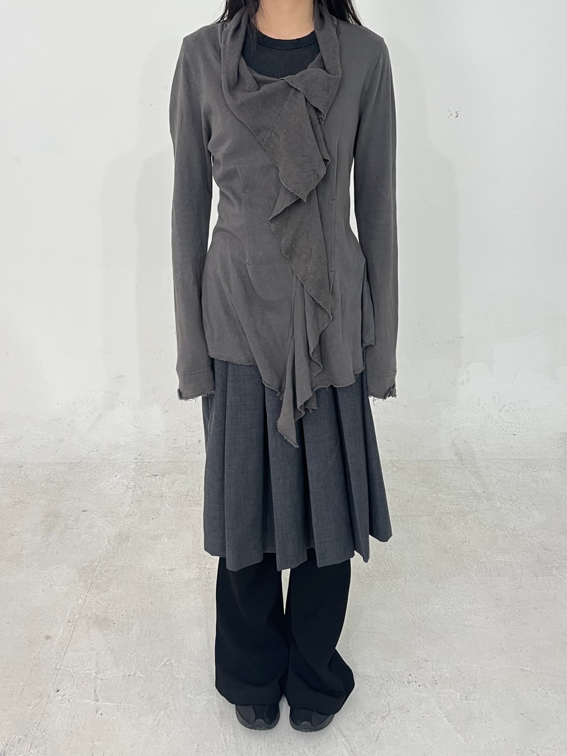 Draped chacol sweat jk 상품이미지2