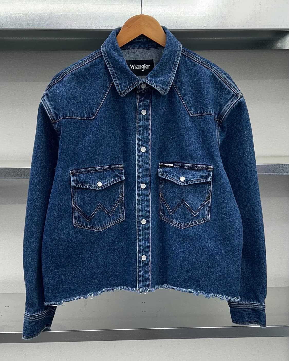(WOMEN)WRANGLER 세미 크롭셔츠-M2427 상품이미지2