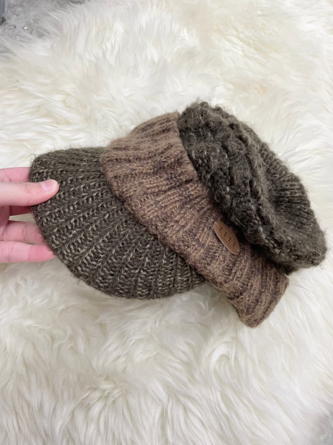 브라운 모리 레이어드 니트 비니  상품이미지1