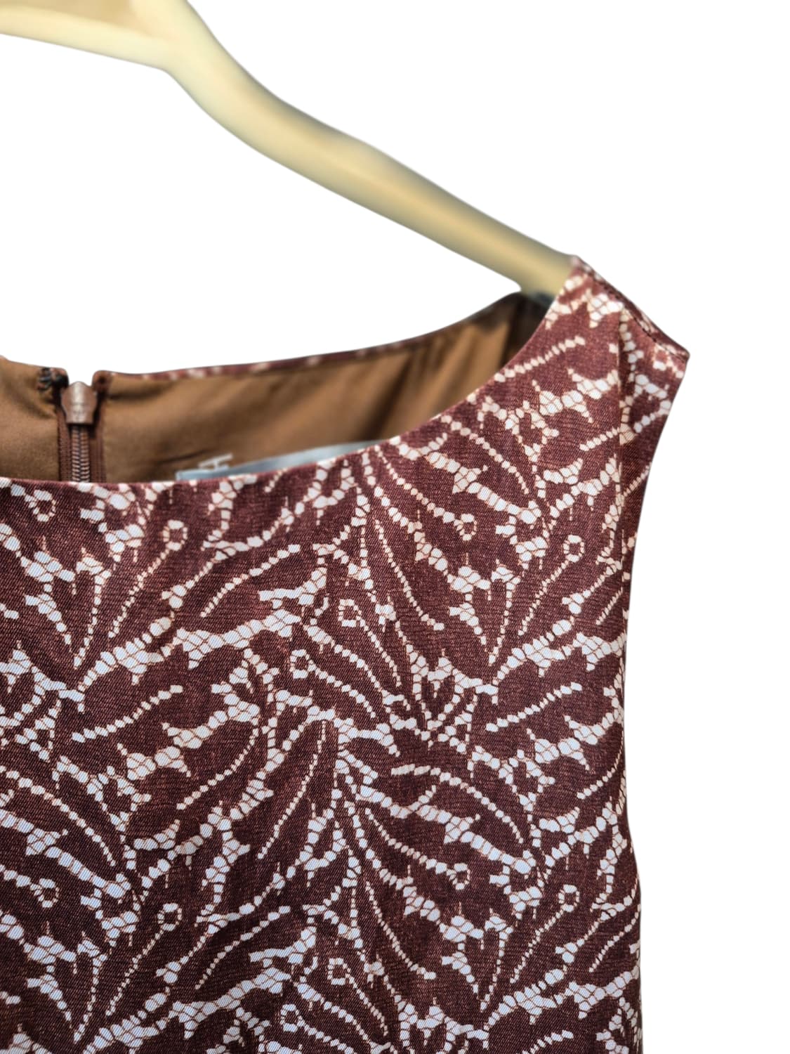 theory luxe 패턴 브라운 민소매 원피스 상품이미지6