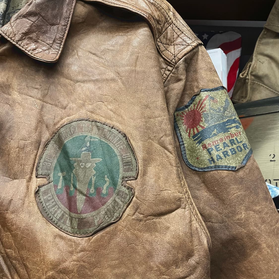 빈티지 A2 플라이트 리얼레더 WW2 가죽 자켓 상품이미지3