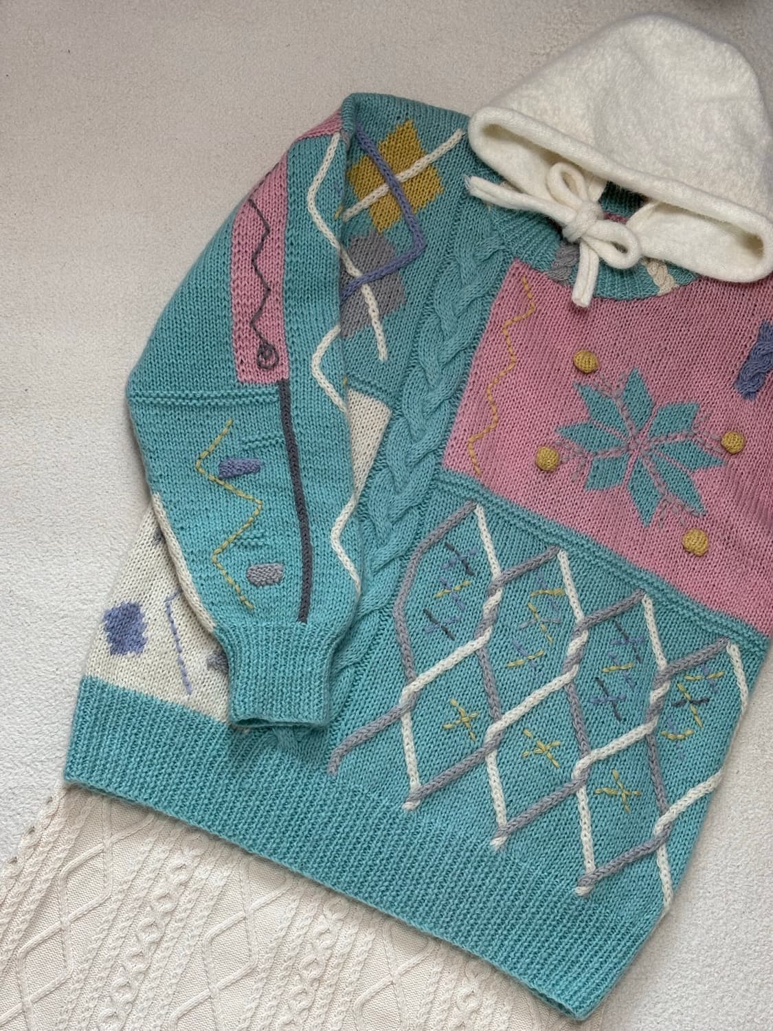 눈꽃 파스텔 니트 set❄️🩵 상품이미지1