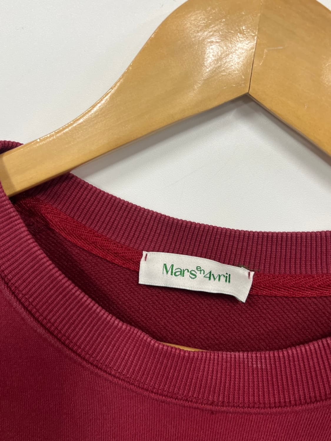 마스언에브릴 플라워 빅로고 버건디 맨투맨 상품이미지5