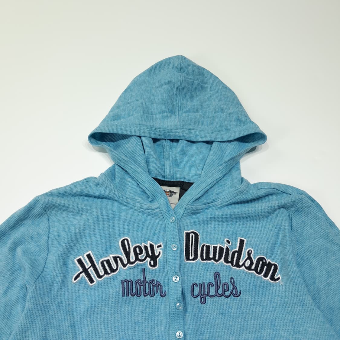 CL562 XL 할리데이비슨 미니 와플 라이트블루 후드 티셔츠 상품이미지2