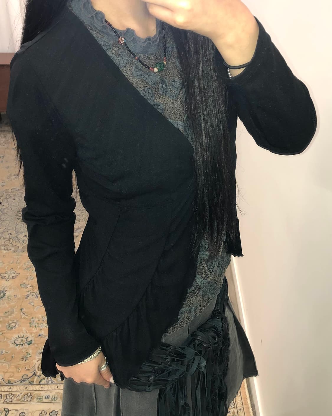 블랙 프릴 가디건 상품이미지2