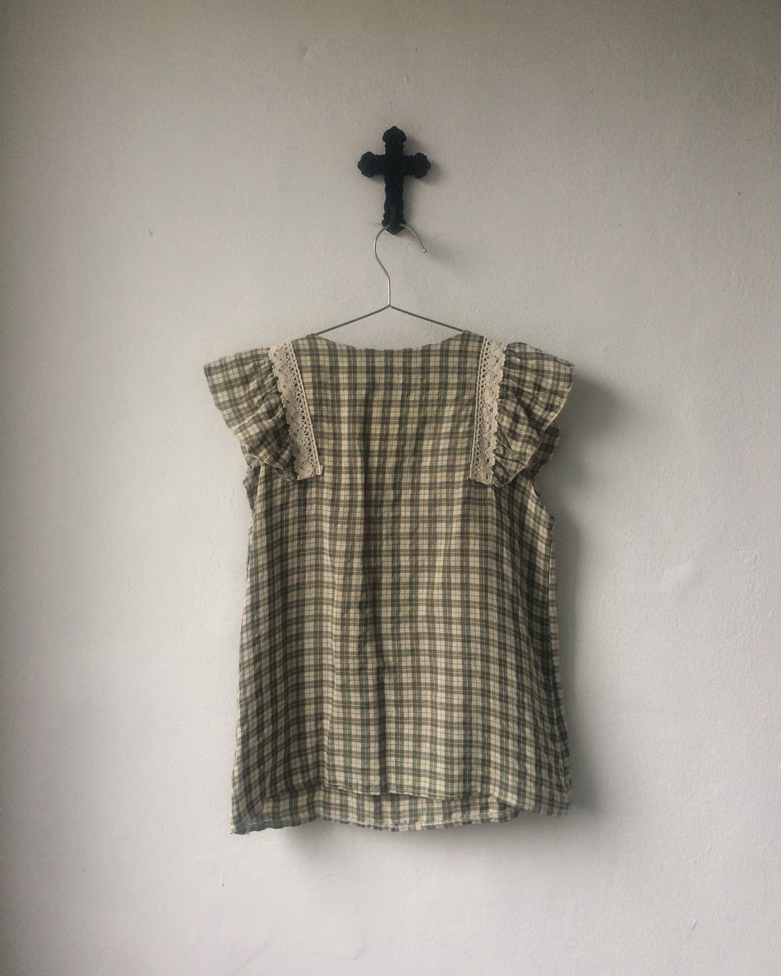 Crochet trimming check pattern frill sle 상품이미지4