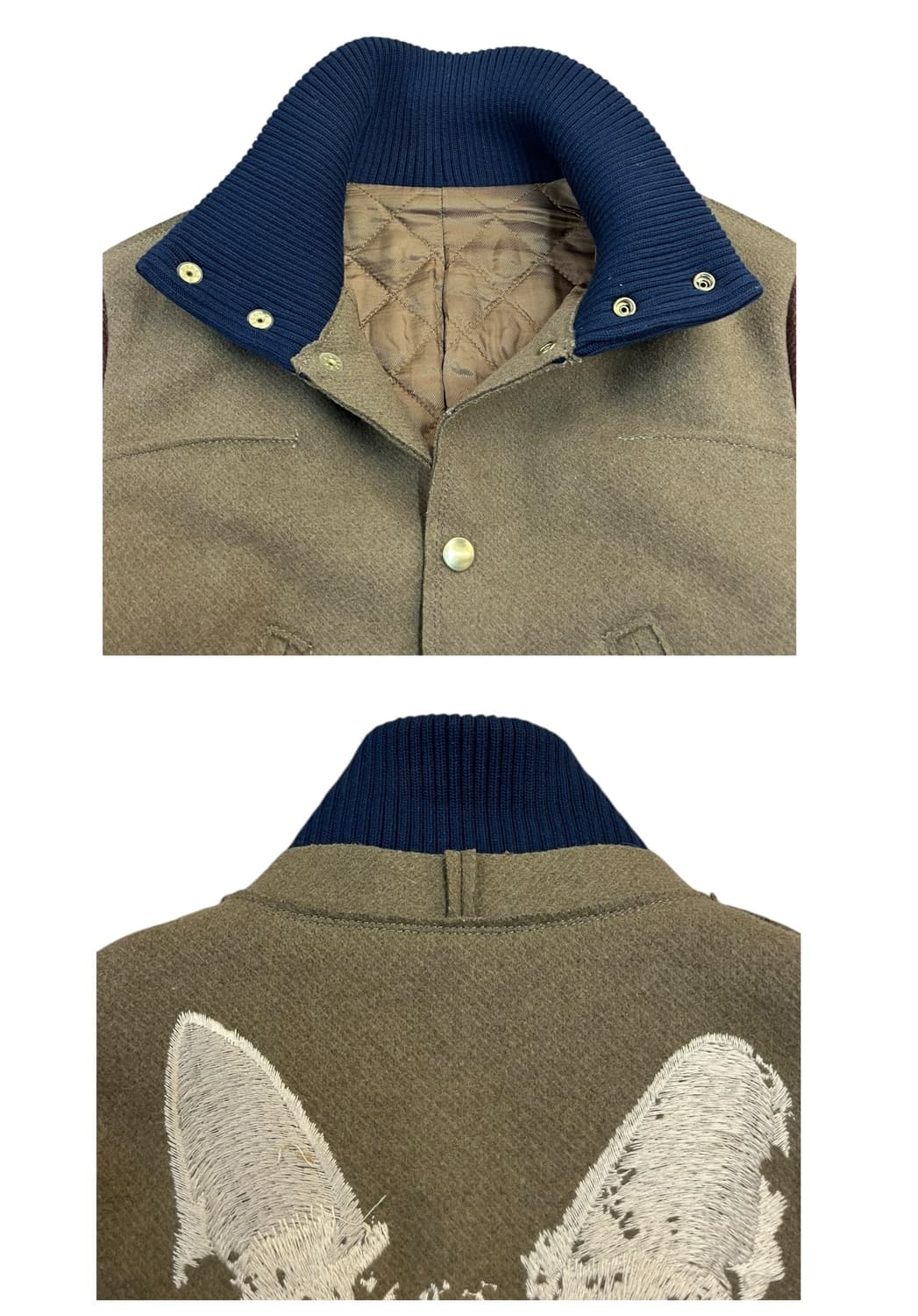 언더커버 레더 자수 울자켓 브라운 #csz2139 상품이미지6