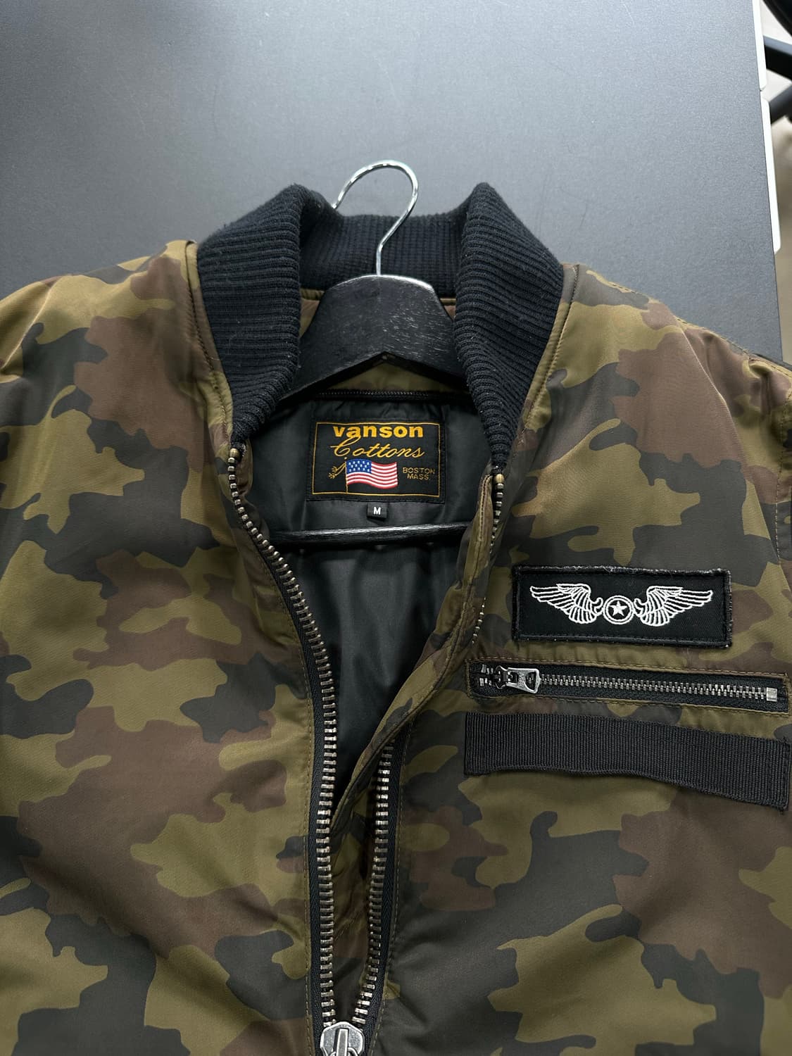 벤슨 카모 풀자수로고 포켓 ma-1 자켓 상품이미지8