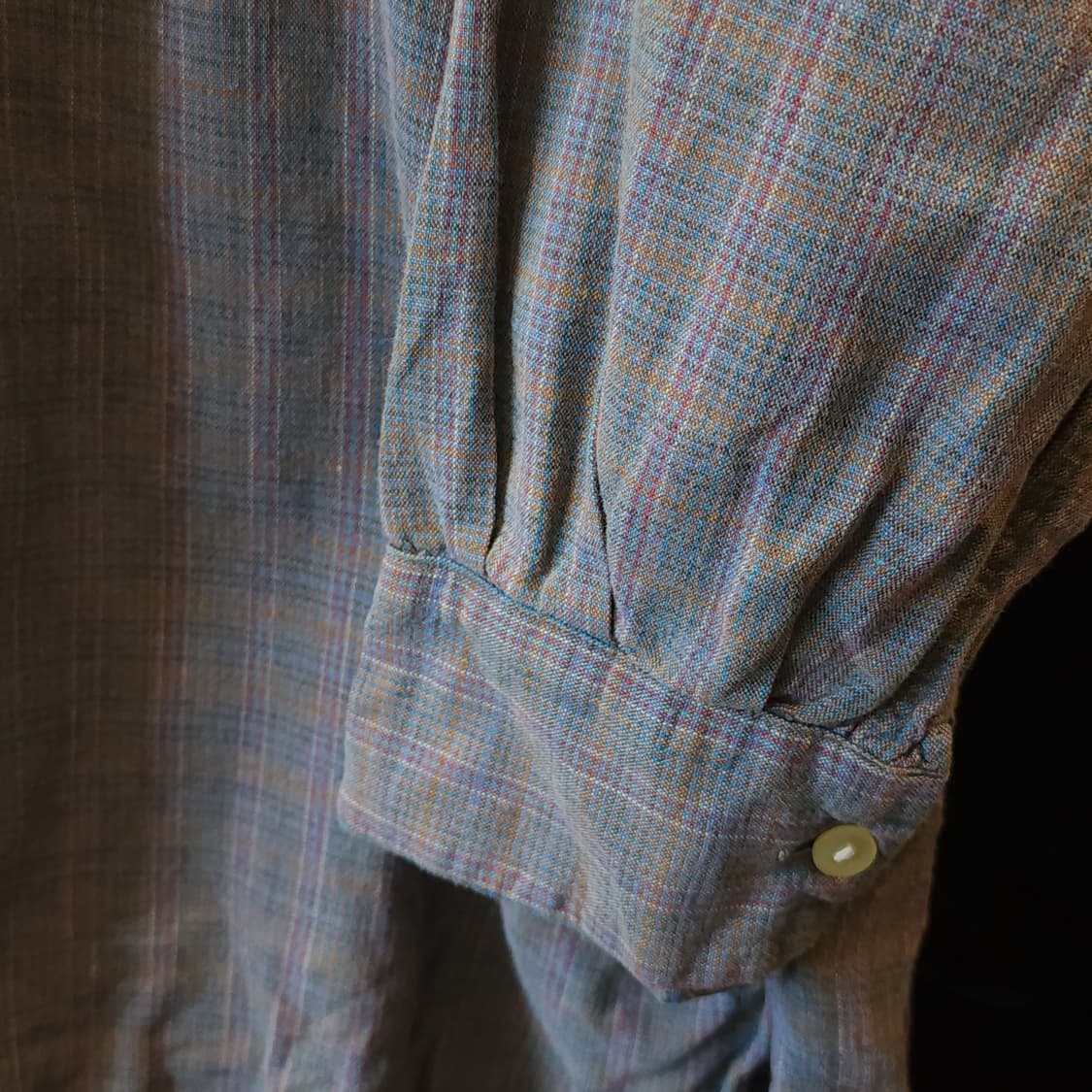 60s 프랑스 워크셔츠 가드너 빈티지 셔츠 라이트 퍼플 롱 튜닉 셔츠 L 상품이미지8