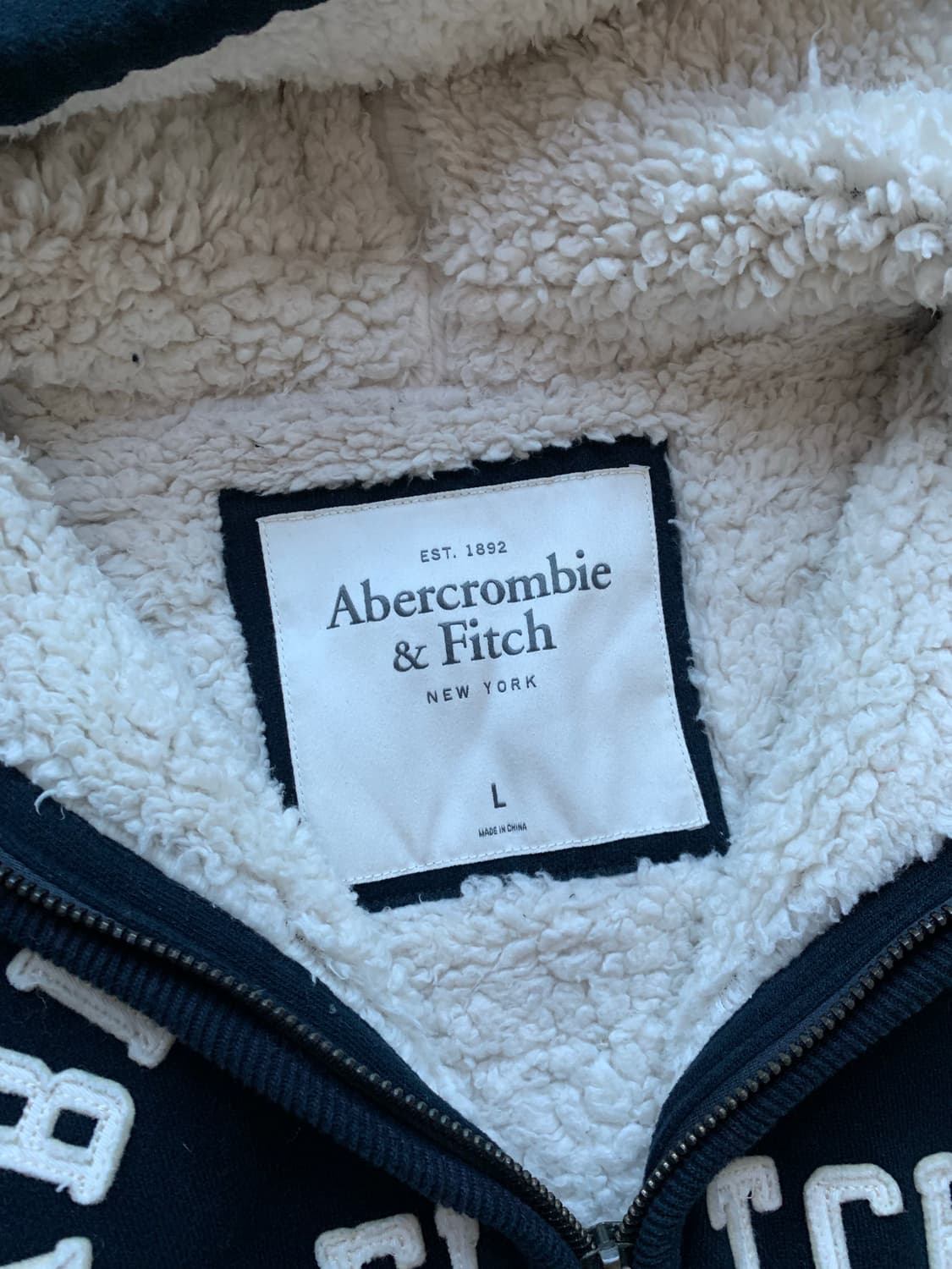 아베크롬비 자수로고 안감 울프죠 후드집업 헤비코튼 상품이미지7