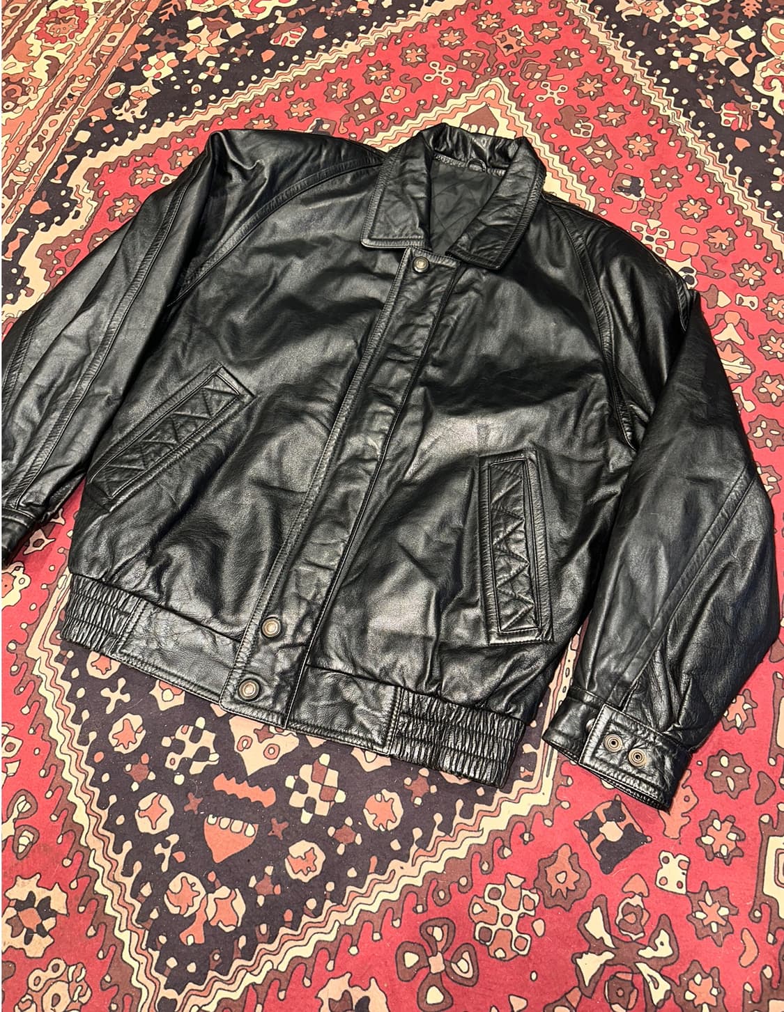 ( XL-2XL ) 가죽자켓 봄버자켓 레더자켓 항공점퍼 블루종 가죽봄버 상품이미지2