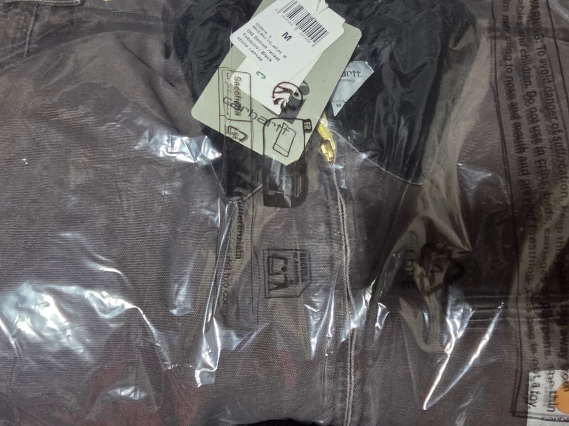 칼하트 OG 디트로이트 자켓 토바코/블랙 스톤 캔버스 M사이즈 상품이미지4