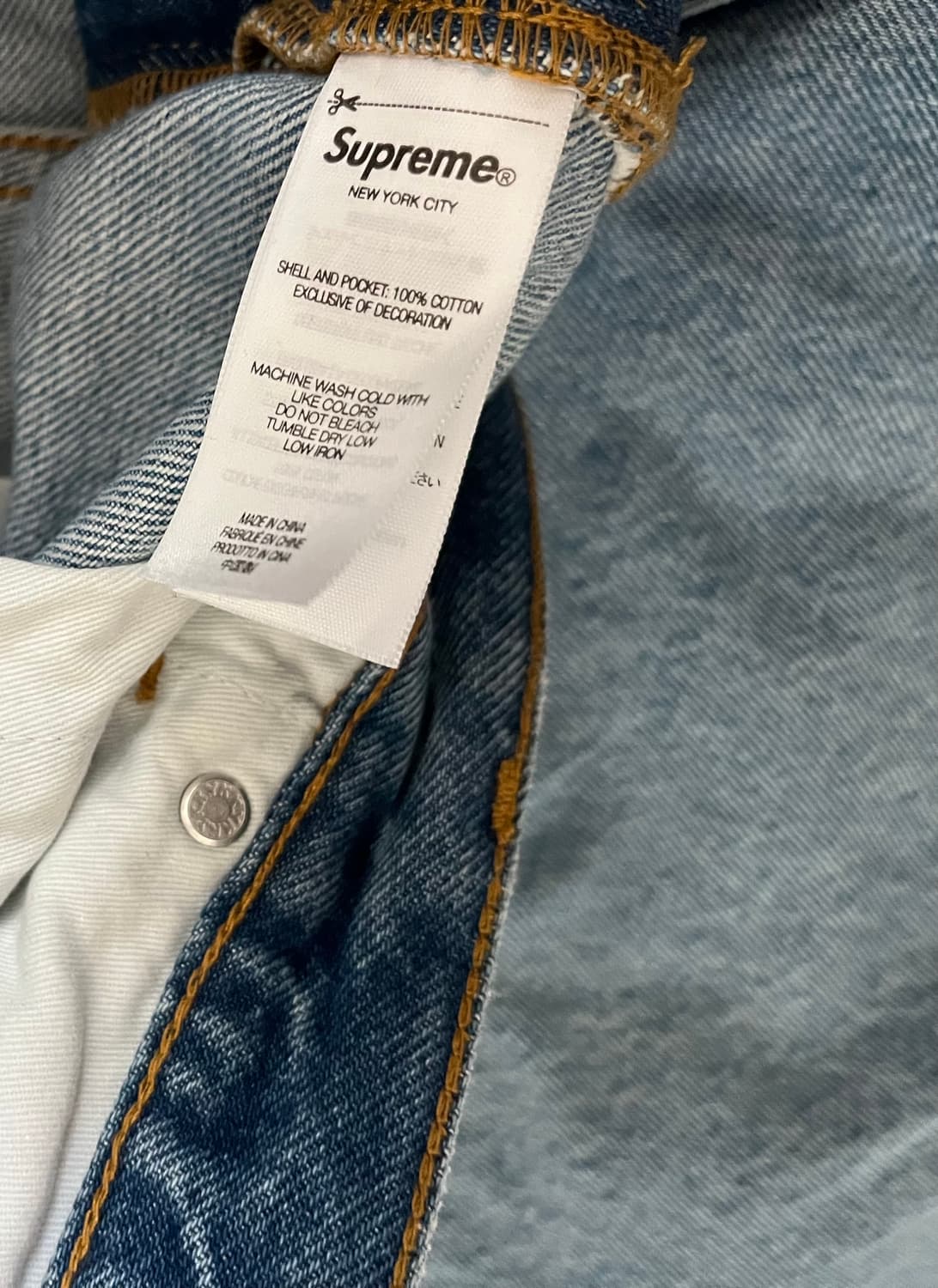 슈프림 배기진 워시드 인디고 25ss 상품이미지3
