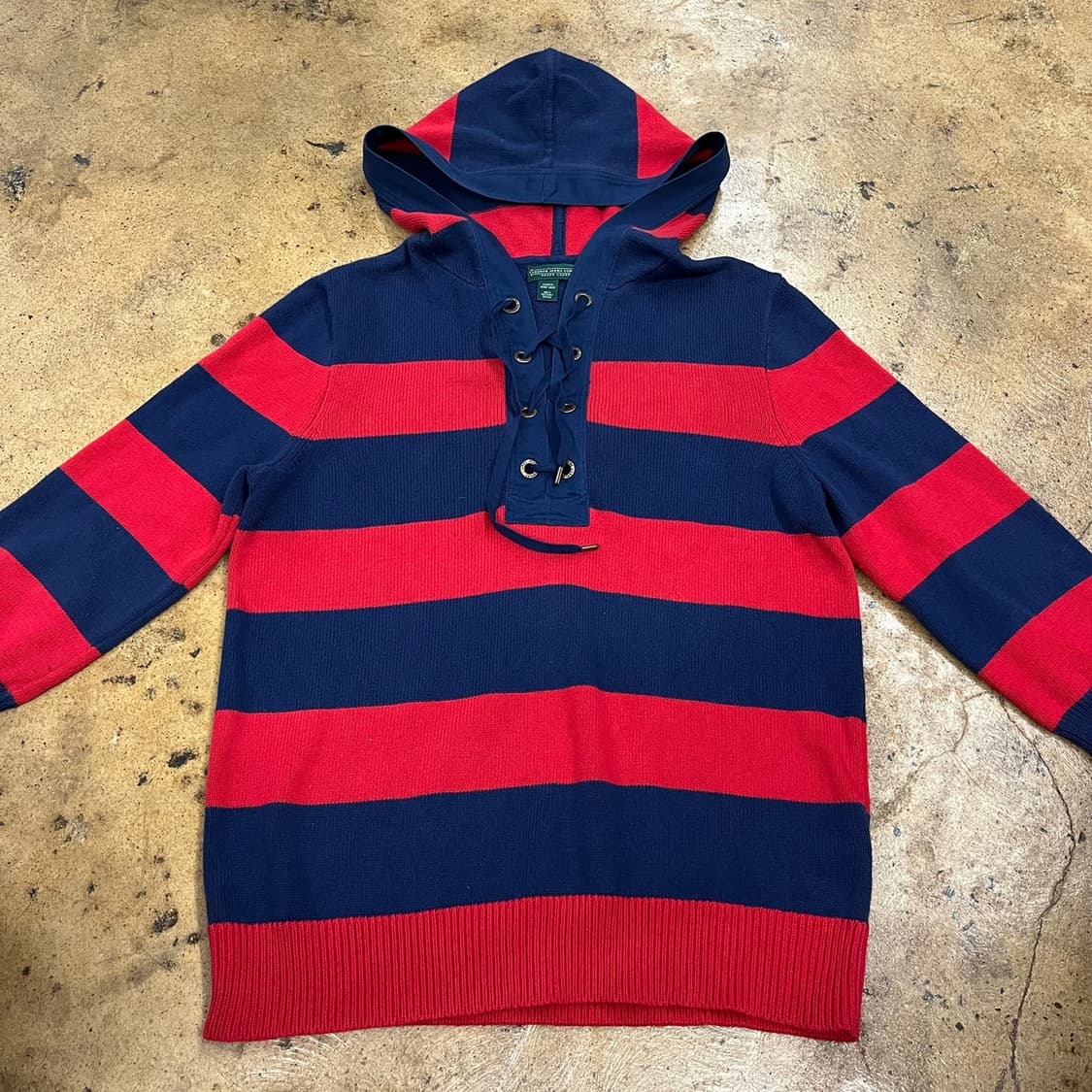 폴로 랄프로렌 레드 네이비 스트라이프 후드티  상품이미지3