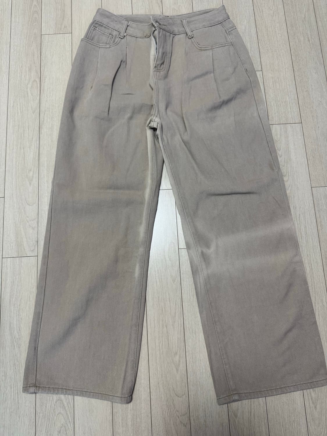 베이지 데님 와이드팬츠  상품이미지1