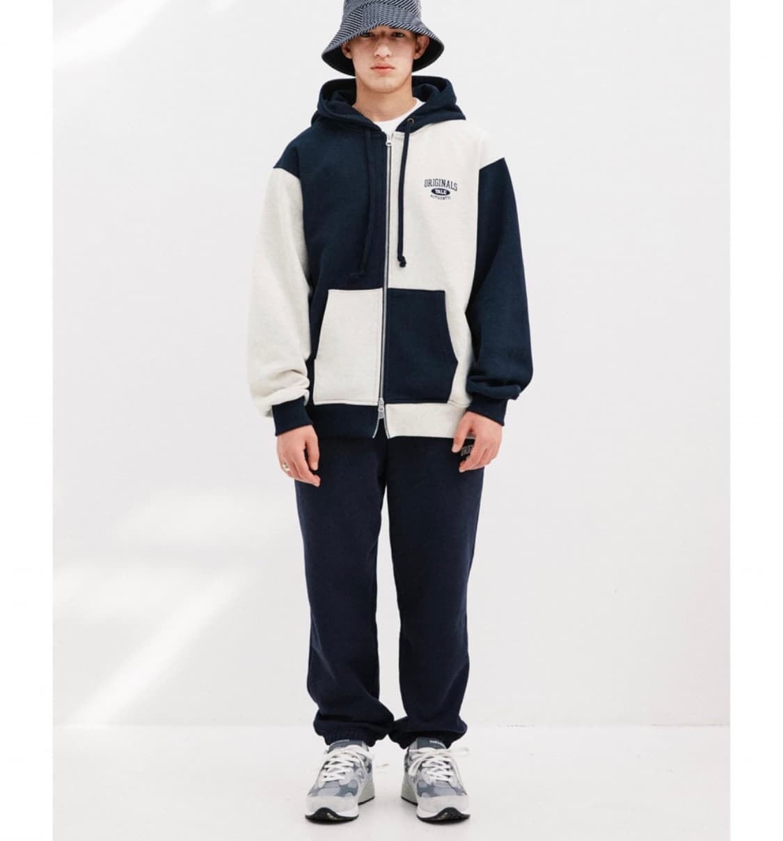 M) 비슬로우 X YALE 콜라보 배색 후드집업 자켓 점퍼 상품이미지1