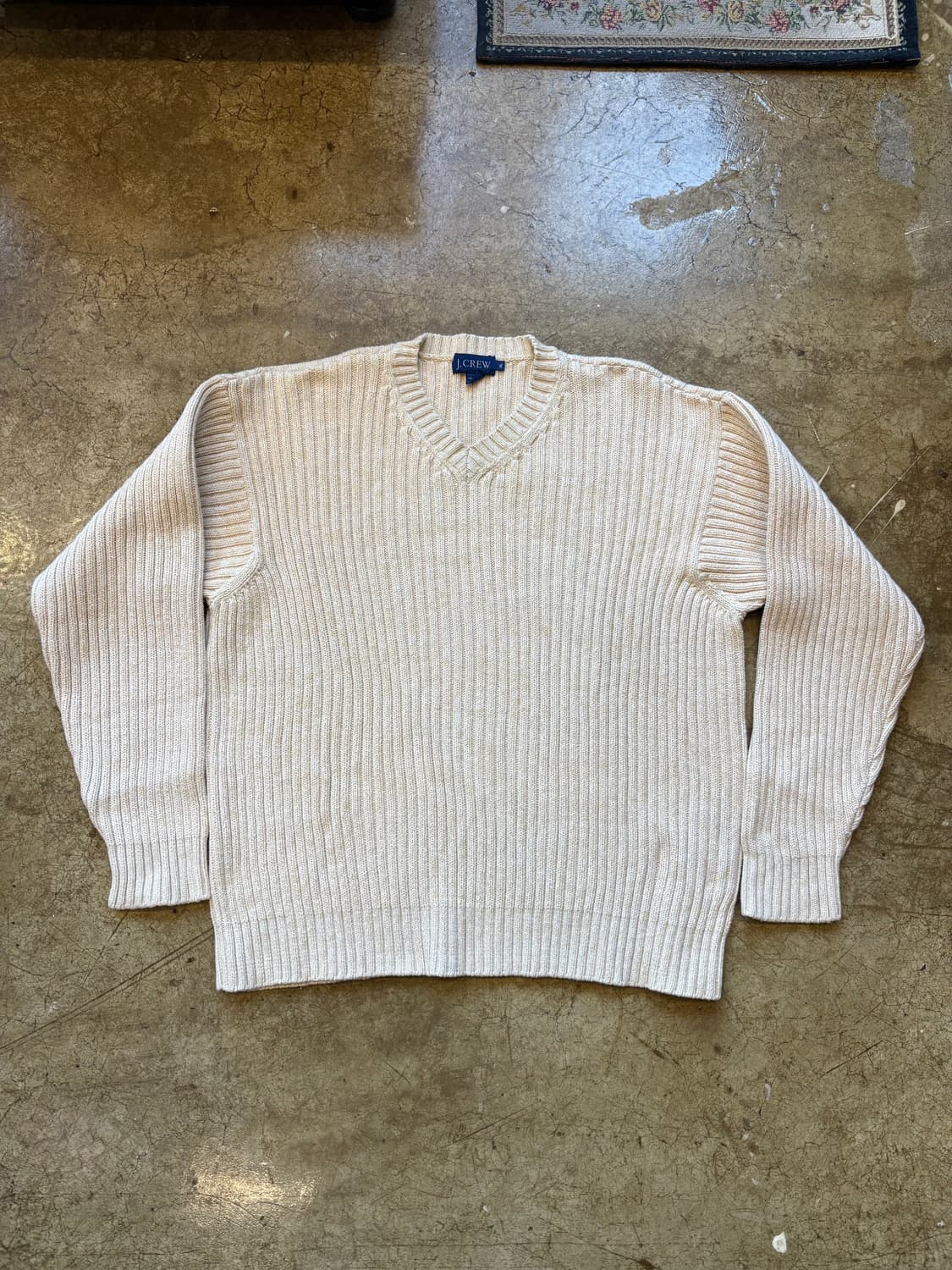 90s Jcrew 헤비 코튼 브이넥 니트 상품이미지1