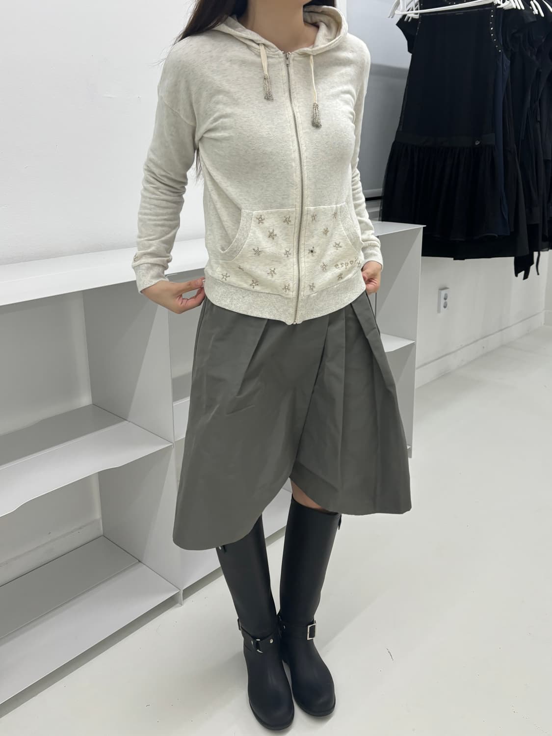Jil sander navy mid skirt 상품이미지4