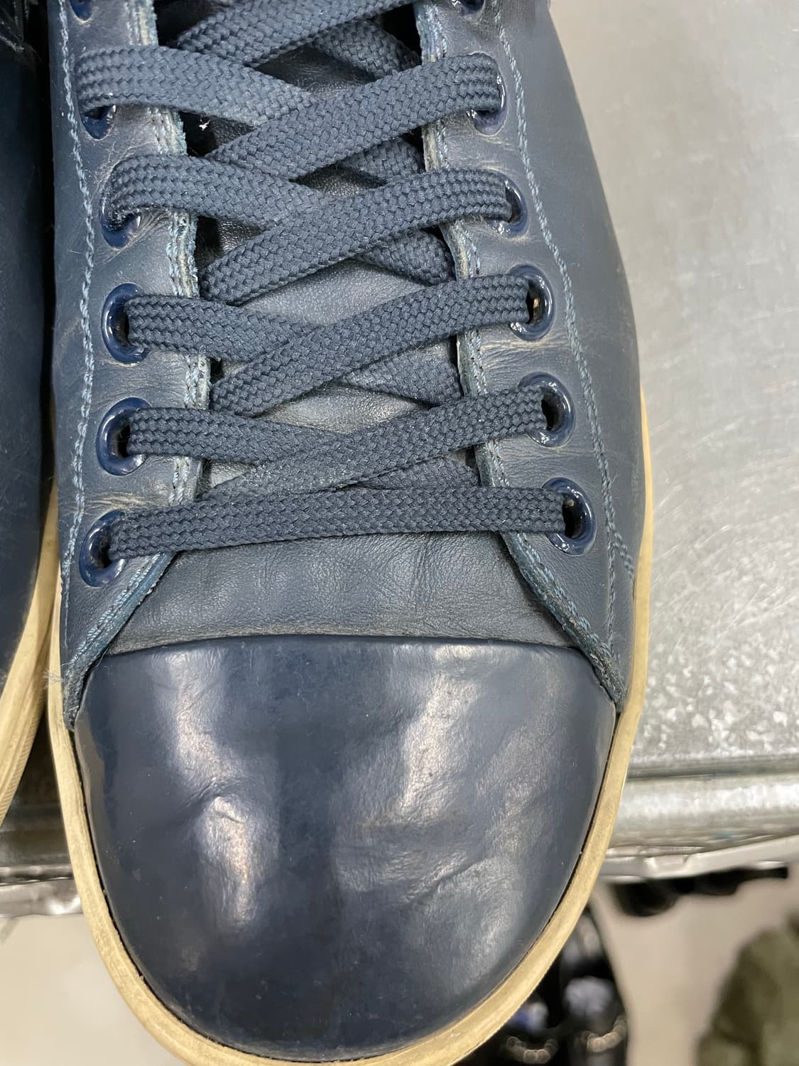 루이비통 레이스업 블루 레더 스니커즈 7.5 (gr-4679) 상품이미지8