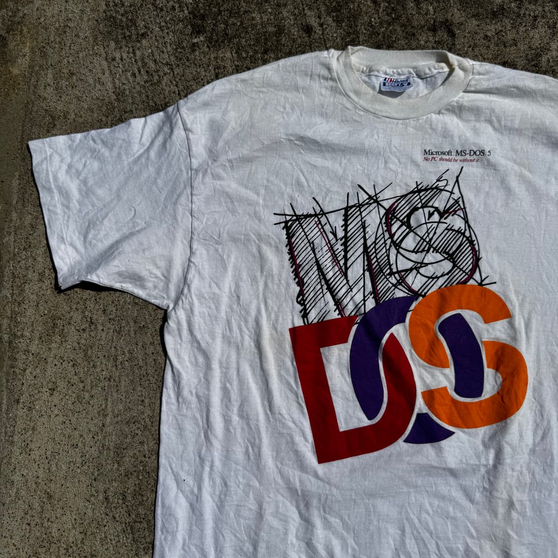 [XL] 90s 마이크로소프트 MS-DOS5 프린트 반팔티 상품이미지3