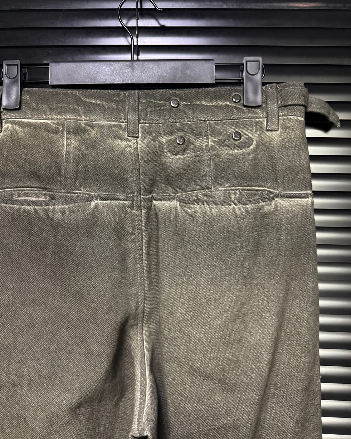 폴리테루 카키 워시드 더티 워싱 와이드 벌룬 워크 팬츠 29 30 고시마 상품이미지1