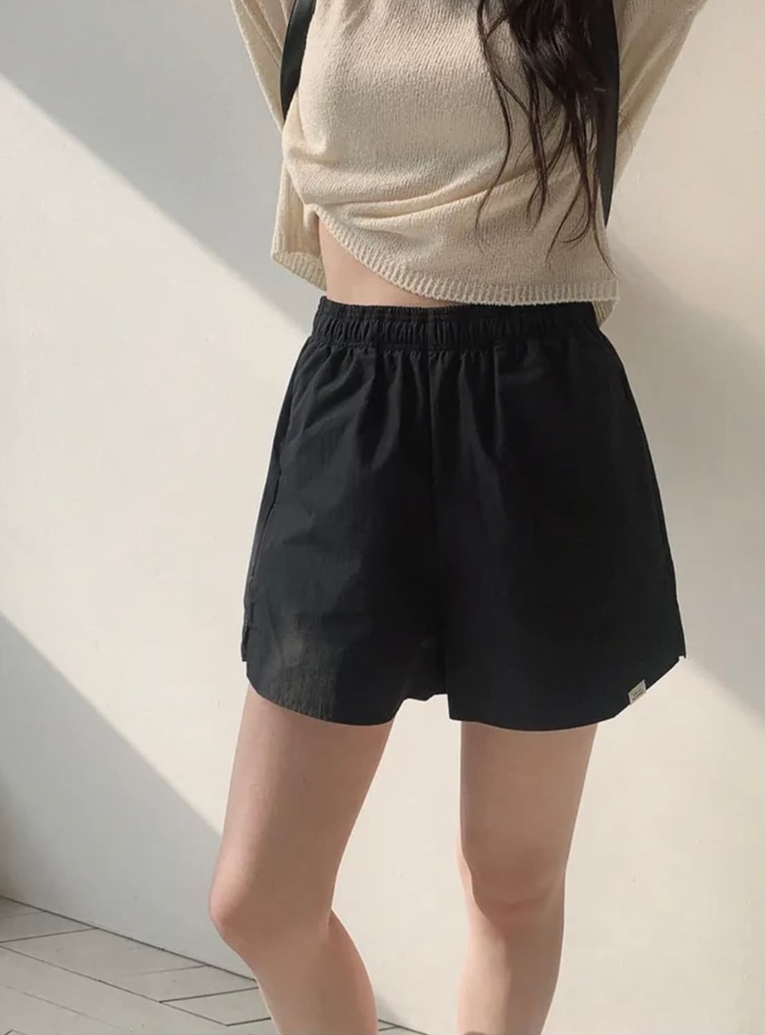 (미개봉, 새상품) 슬로우앤드 웨어러블 드라이빙 숏팬츠 핫팬츠 블랙 밴딩 상품이미지1