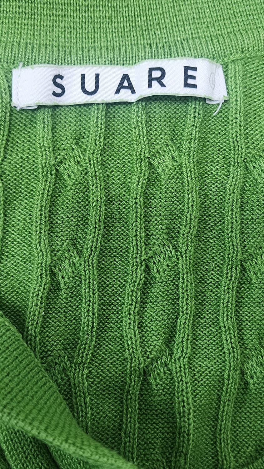 수아레 니트 카라 반팔티 그린 상품이미지3