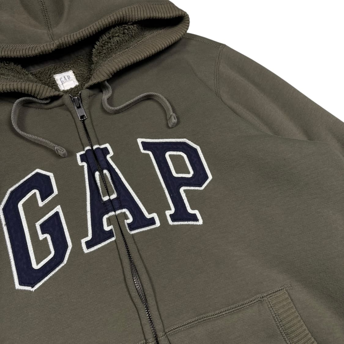 갭 카키컬러 안감 쉐르파 후드집업 상품이미지2
