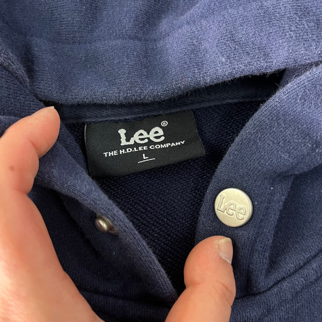 100 Lee 리 스몰로고 네이비 후드집업 상품이미지3