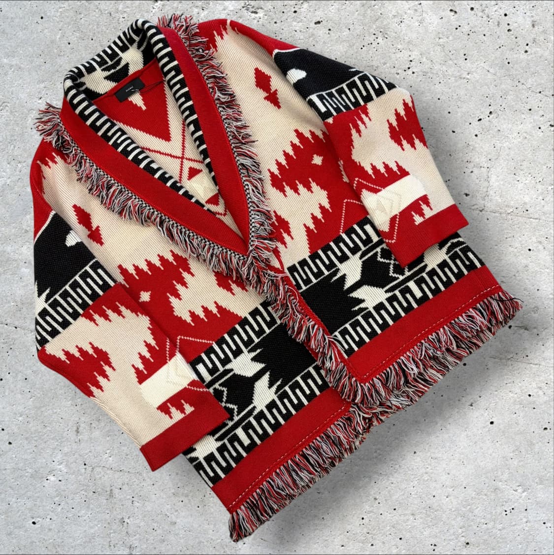 [M] 17FW 알라누이 패턴 프린지 캐시미어 가디건 D371 상품이미지1