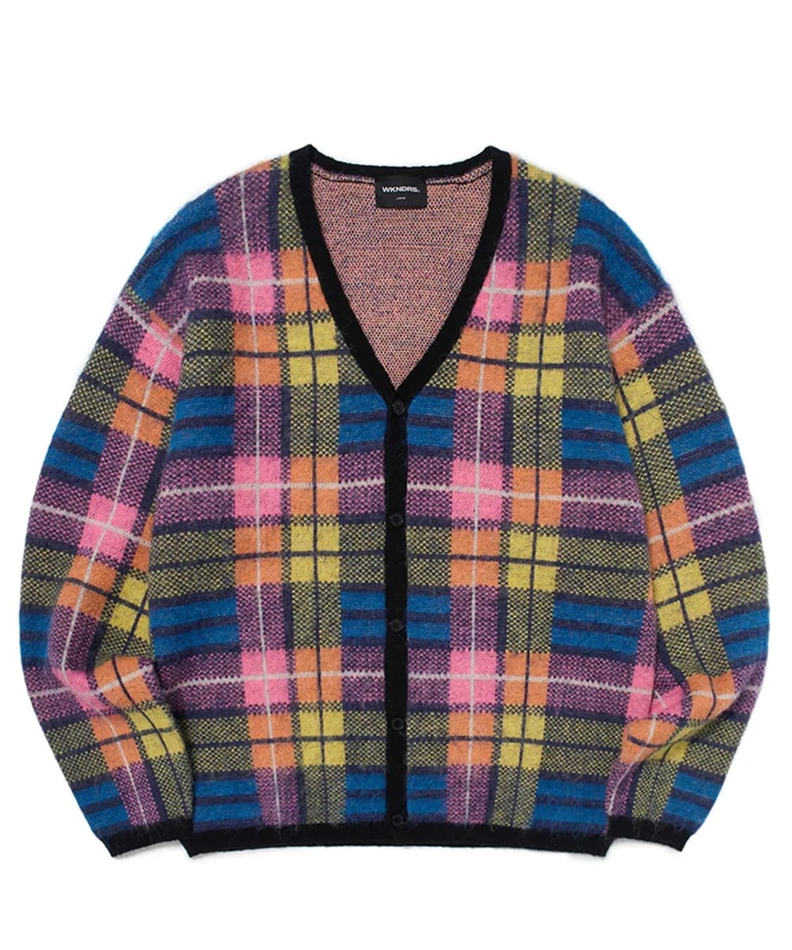 위캔더스 체크 퍼 가디건 핑크  상품이미지1