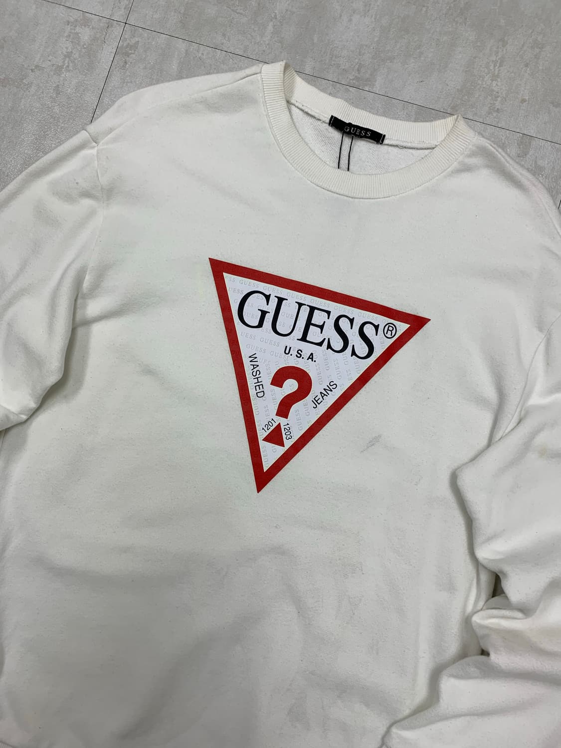 게스 화이트 맨투맨 #715 상품이미지2