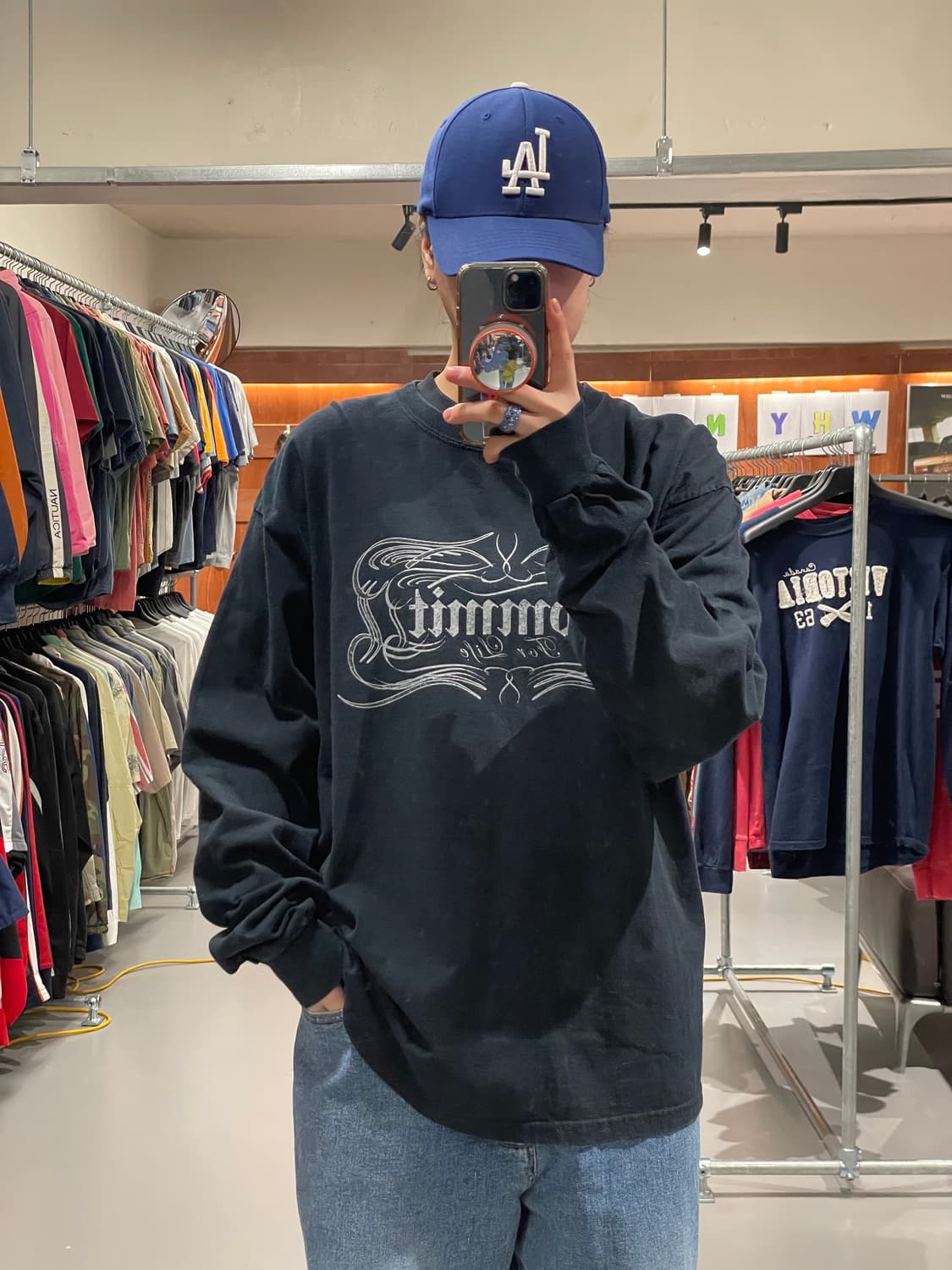 빈티지 롱슬리브 티셔츠(블랙)   상품이미지1