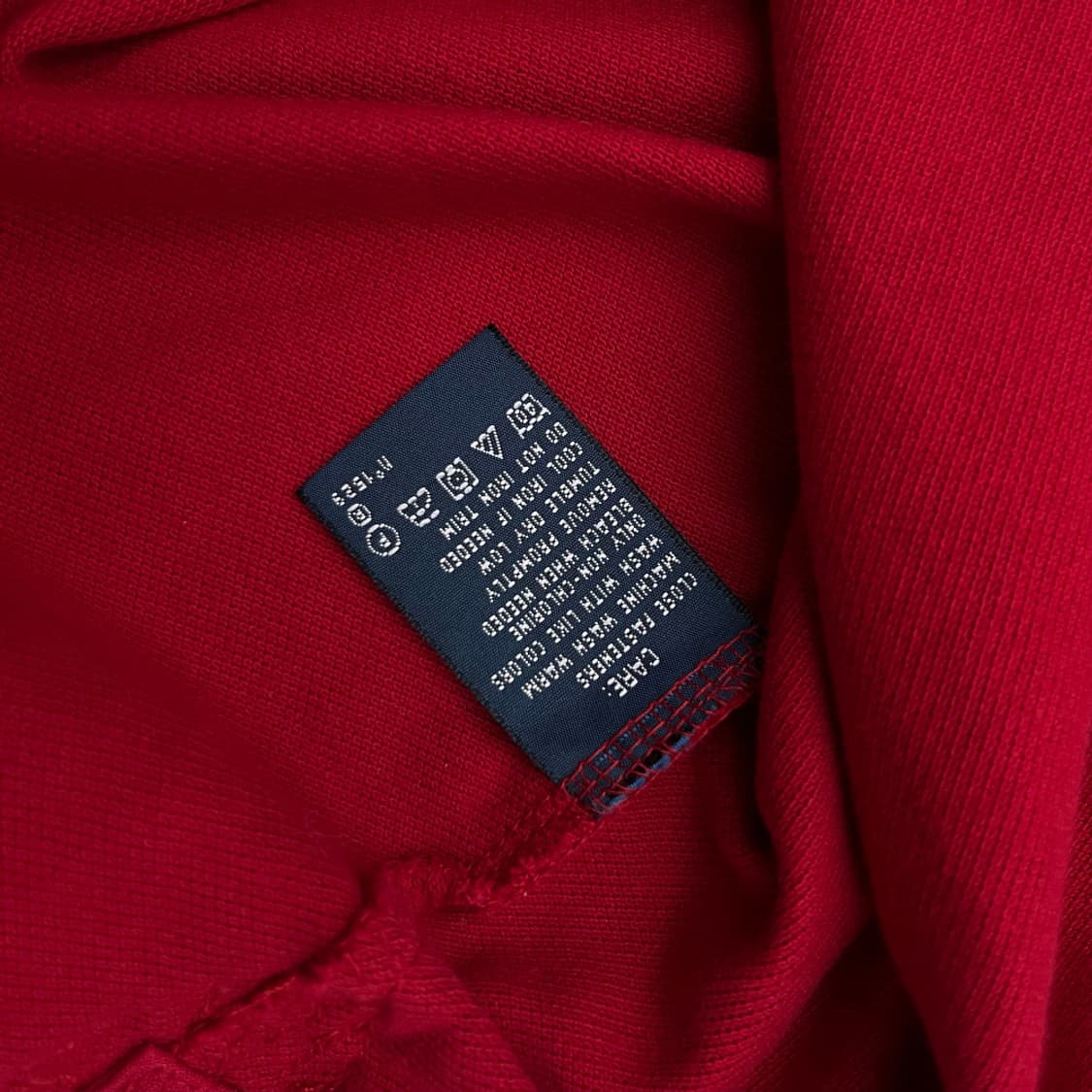 폴로 랄프로렌 딱붙핏 빅포니 지퍼버튼 레드 pk티 XS 상품이미지6