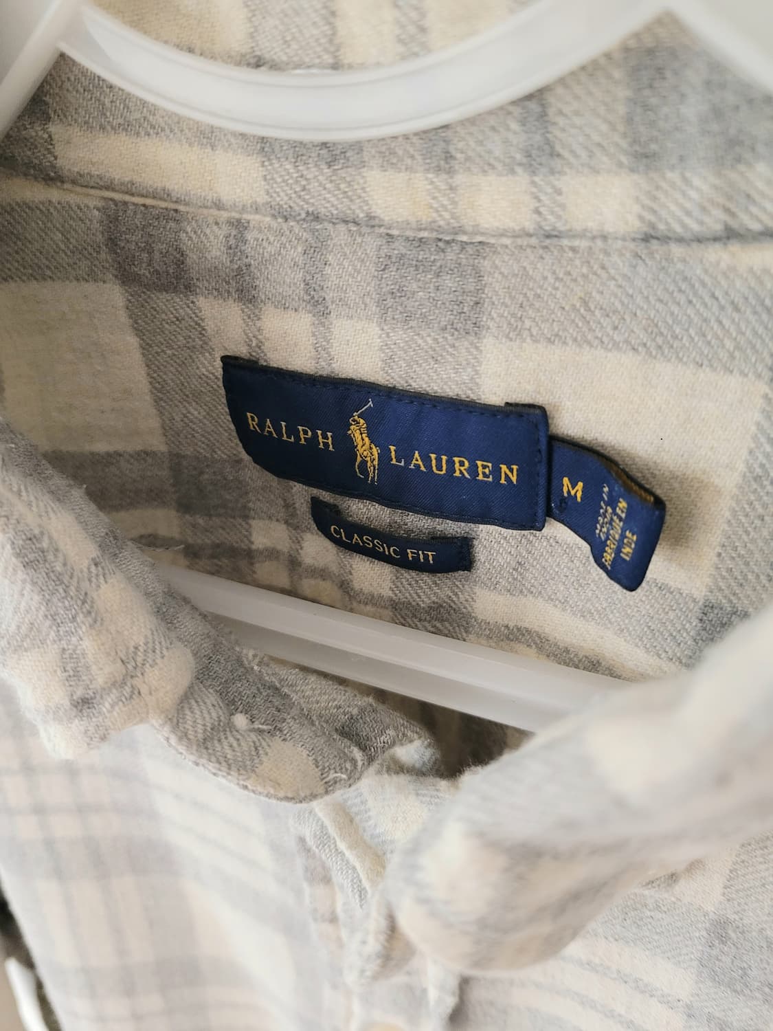 폴로 랄프로렌 클래식 플란넬 체크 셔츠 M 상품이미지5