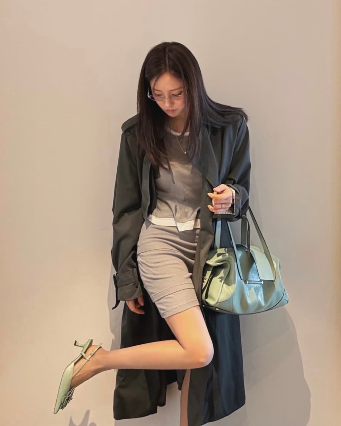 [S,M]기마구아스 Gemma 레이어드 티셔츠/그레이 상품이미지4