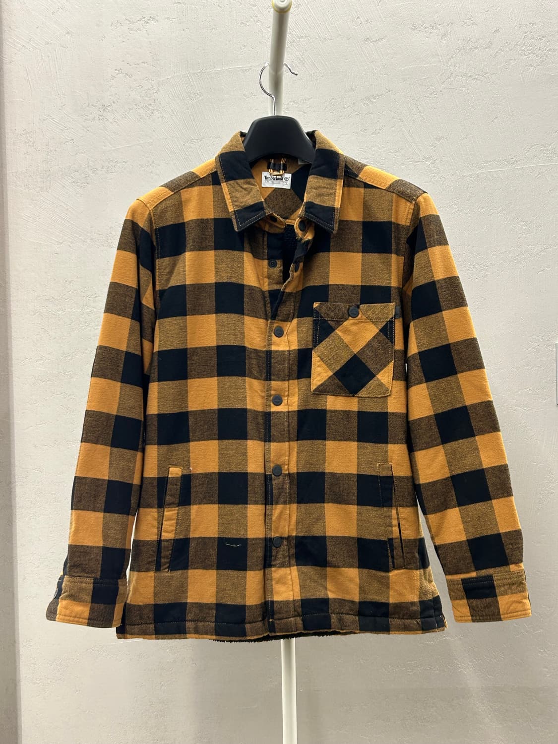 팀버랜드(Timberland) 체크 기모 블랙/머스타드 셔츠 상품이미지2