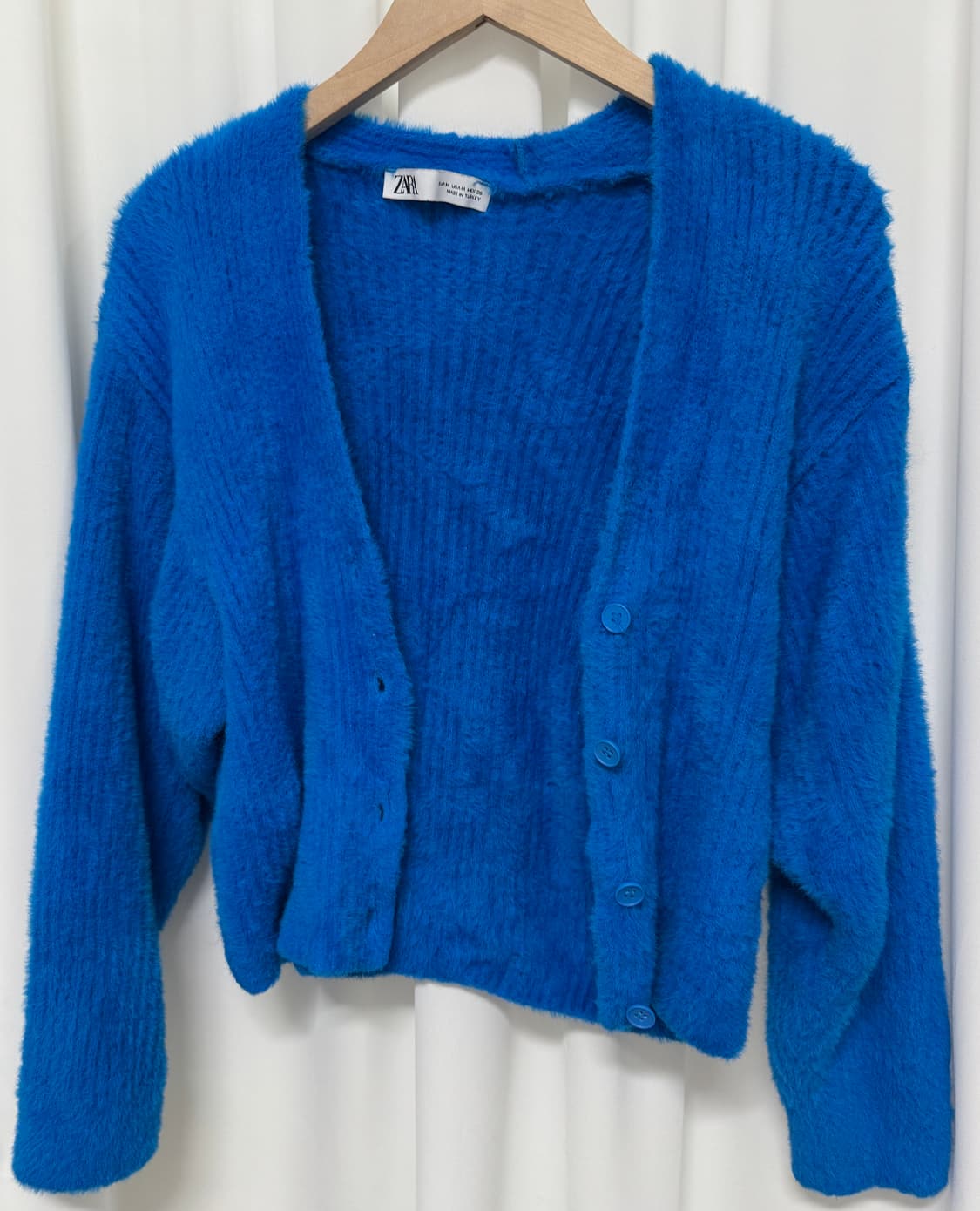 zara 자라 블루 앙고라 가디건 상품이미지4