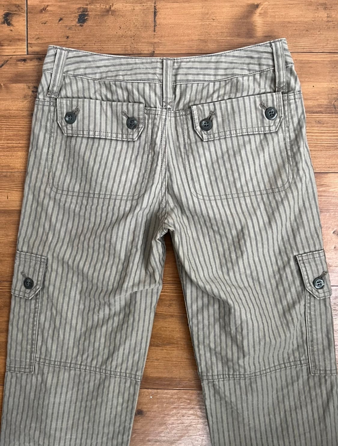 올리브 카키 핀스트라이프 카고 조거 팬츠 상품이미지5