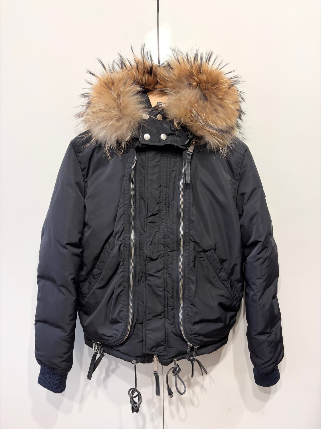 디스퀘어드 멀티지퍼 라쿤 퍼 다운 패딩 자켓 상품이미지1