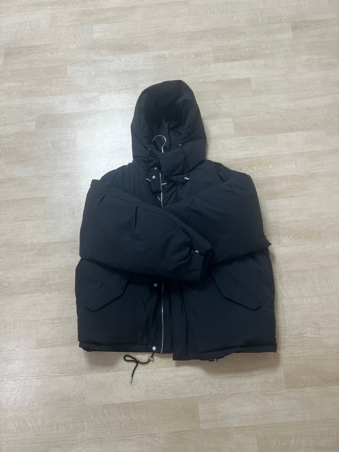 비슬로우 M65 후드 숏 다운 패딩 블랙 M 상품이미지4