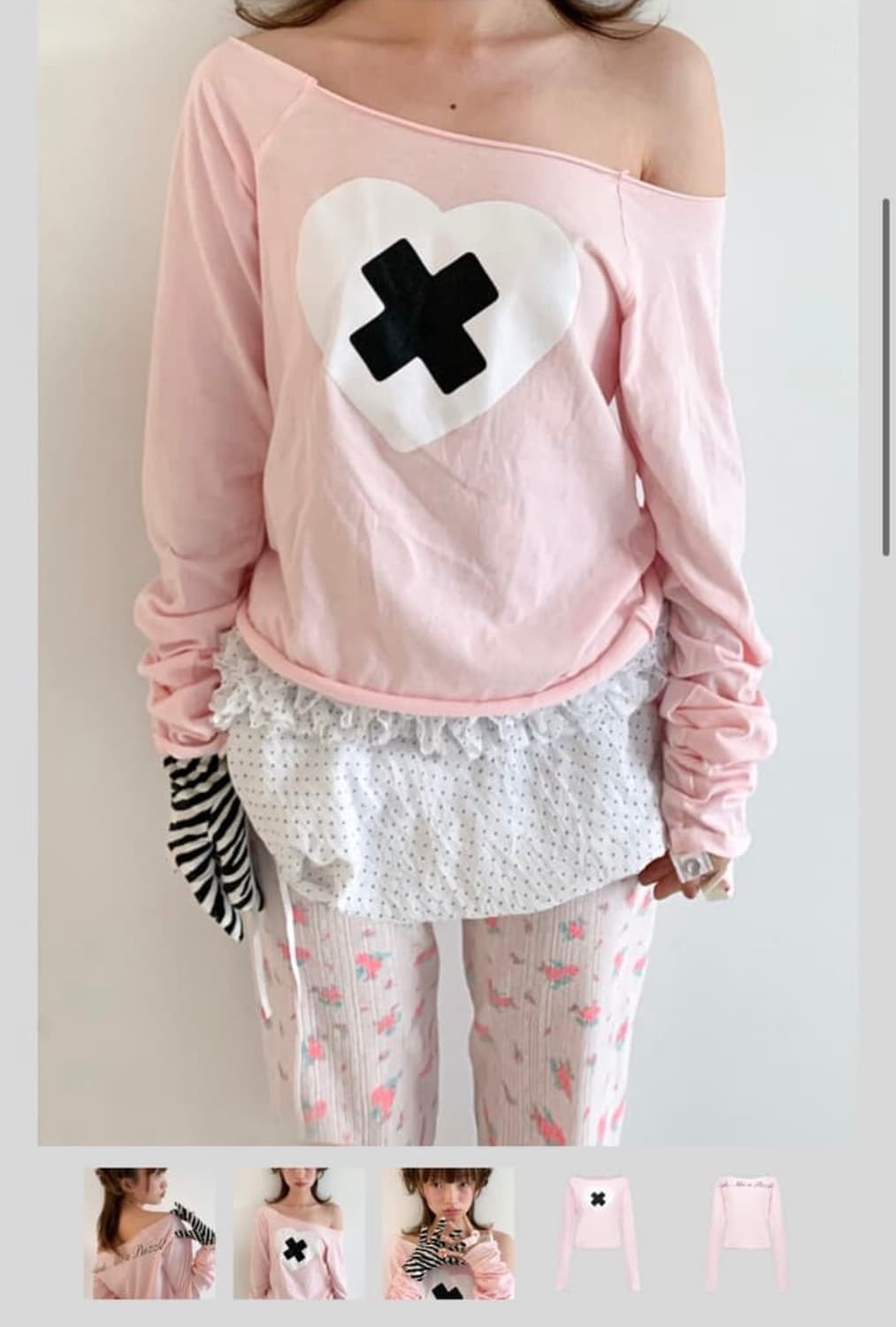 [F.E.E.S] cross heart cut off t-shirt 상품이미지2