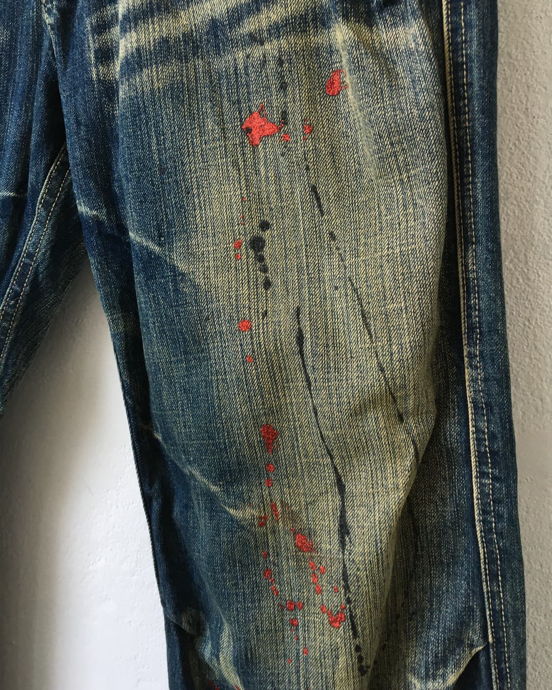 Painted washing denim pants 상품이미지5