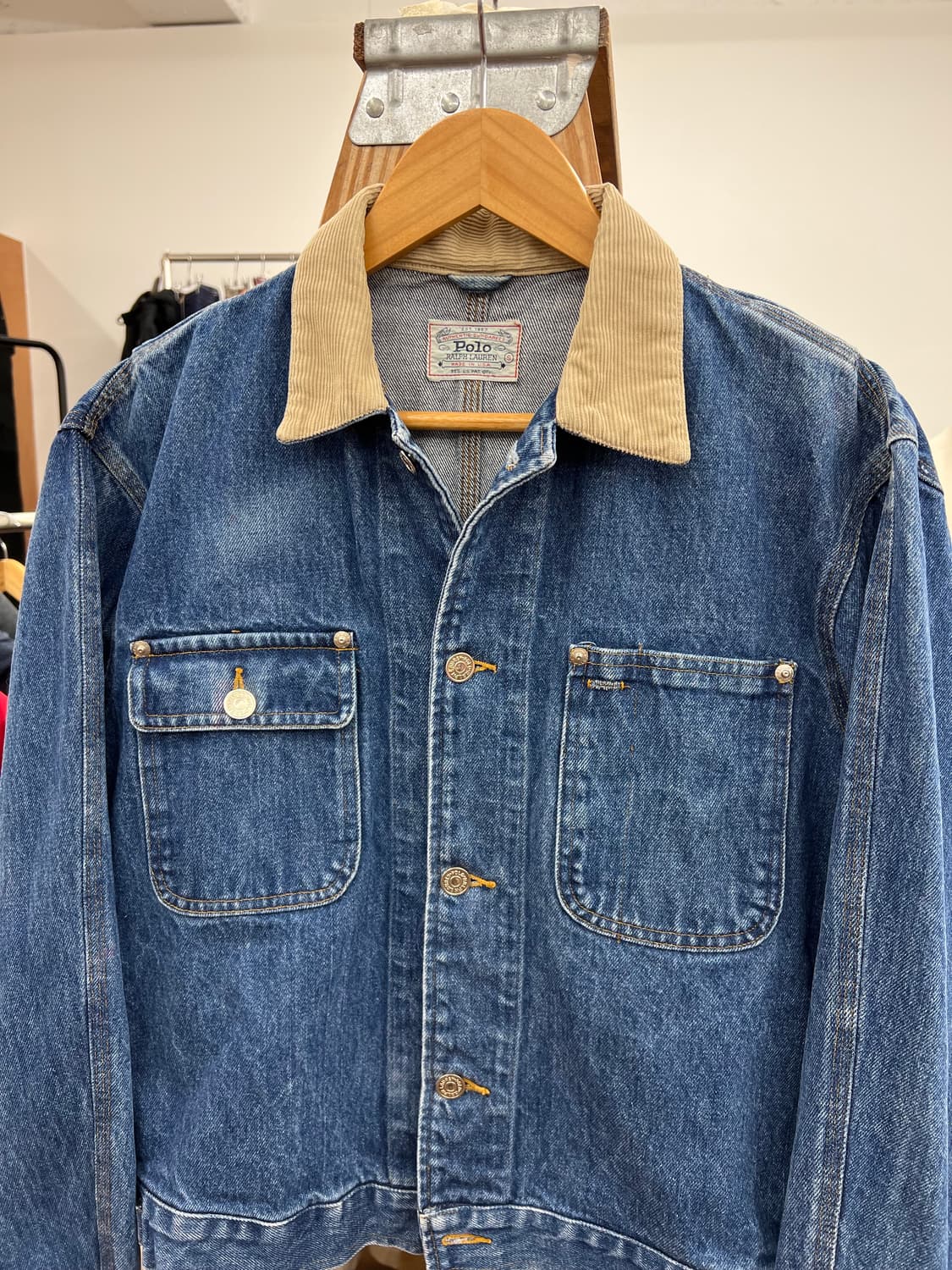 (95)90s 폴로 던가리 데님 트러커 자켓 상품이미지3