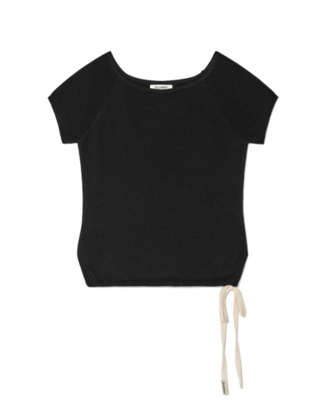 글로니 BOW SLIT KNIT TOP 블랙 상품이미지1