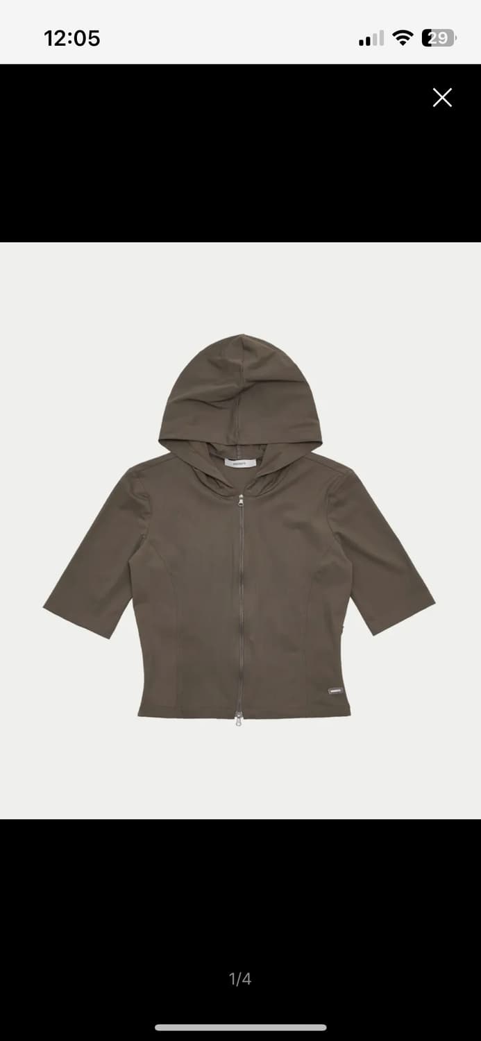 아모멘토 SLIM FIT HOODED ZIP-UP_BROWN 상품이미지1
